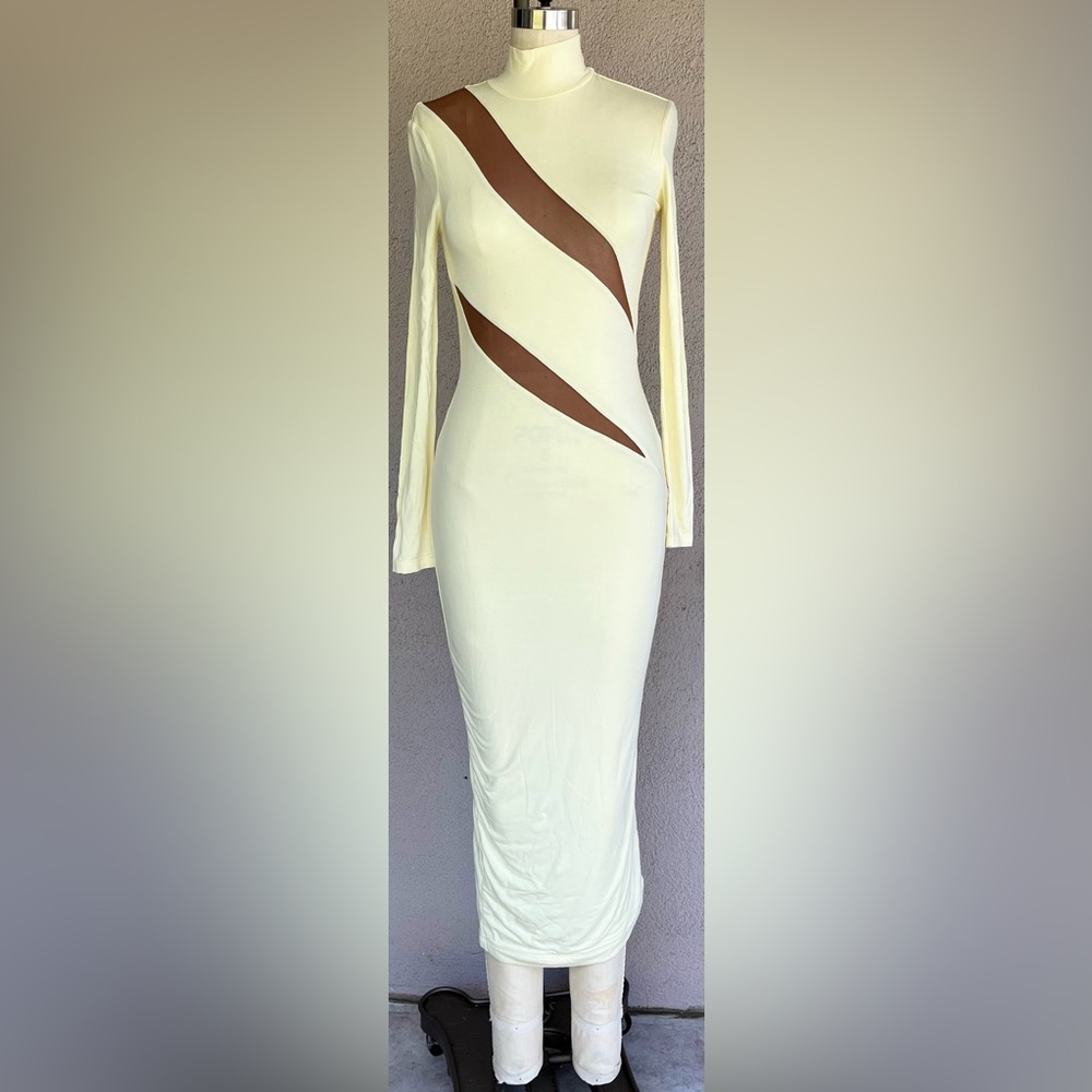 Buttercream Long Sleeve Dress with Turtleneck Small
